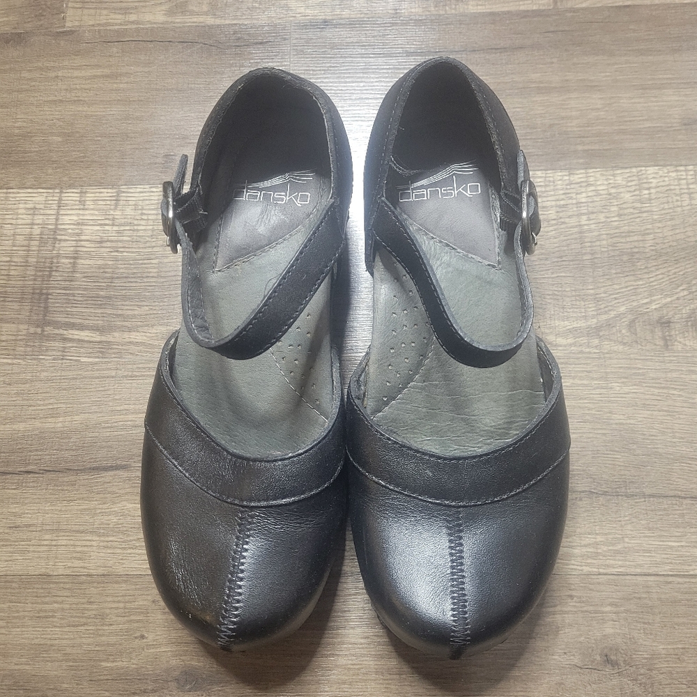 Dansko Tandy Women's Mary Jane Clogs Shoes Size EU 35 US 4.5-5 Leather Black